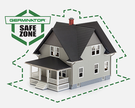 A House Outlined In Germinator's Green Branding Symbolic Of The Germinator Safe Zone