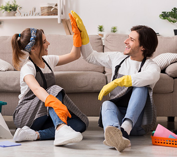 A Couple Cleaning Because Its Part Of Making A Home Healthy